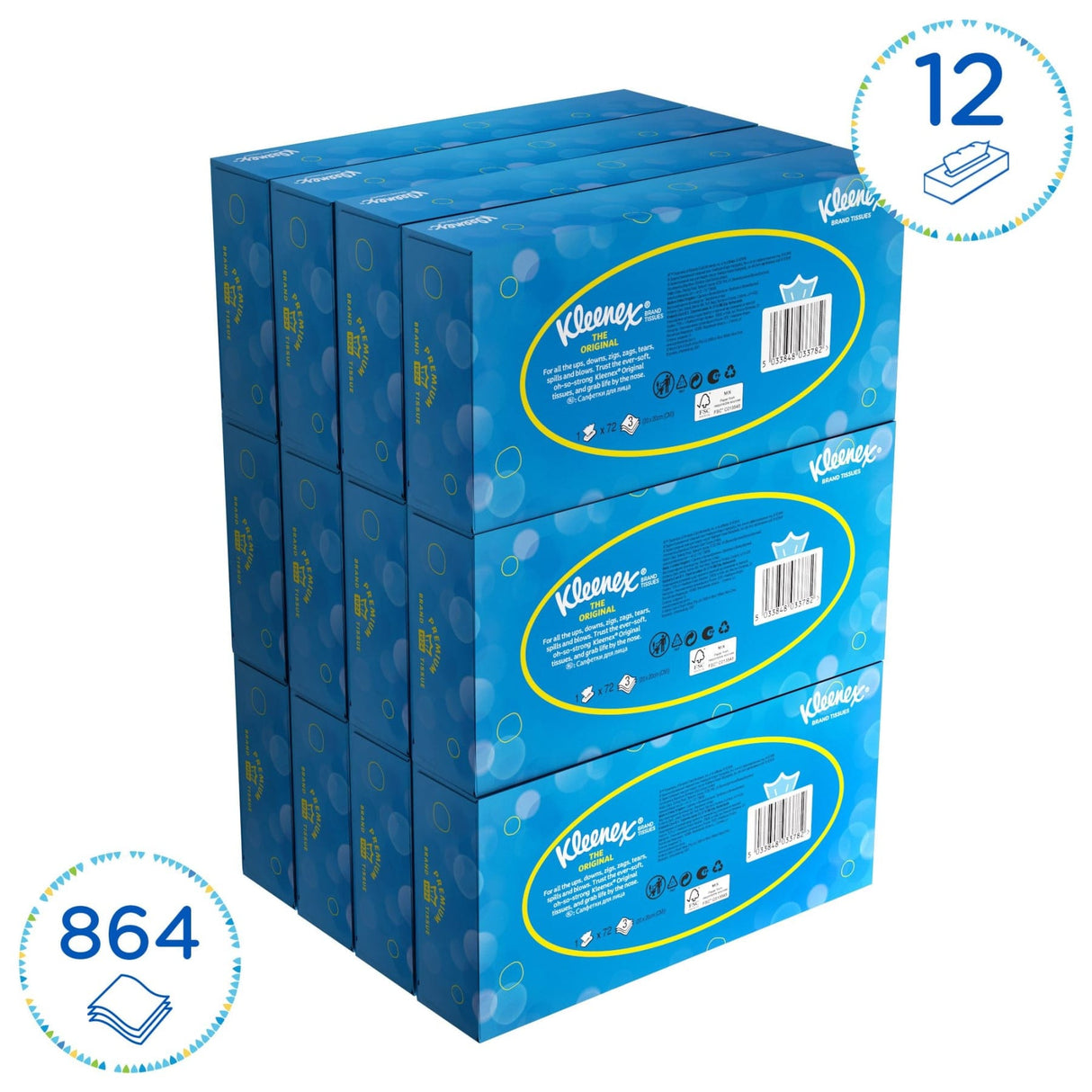 KLEENEX® Kosmetiktücher, 3-lagig, weiß