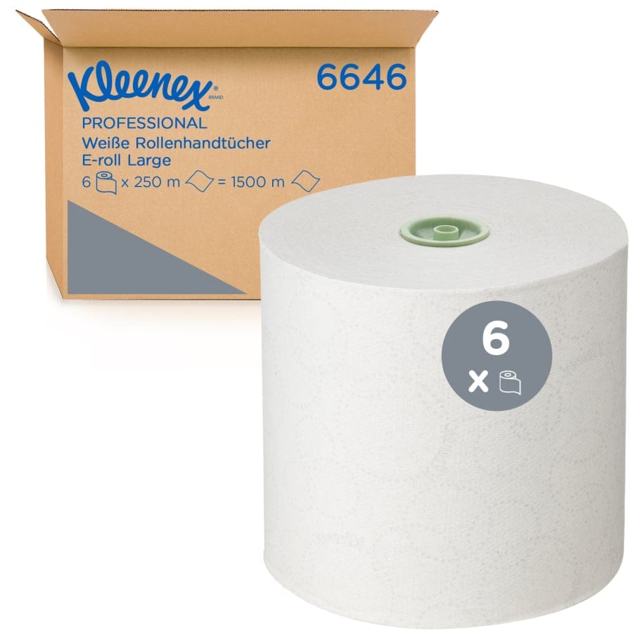 KLEENEX® Papierhandtücher auf Rollen 1-lagig, weiß, Großrolle