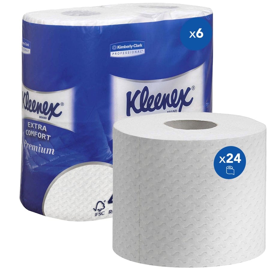 KLEENEX® Toilettenpapier Rollen, 4-lagig, weiß