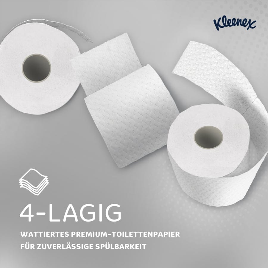 KLEENEX® Toilettenpapier Rollen, 4-lagig, weiß