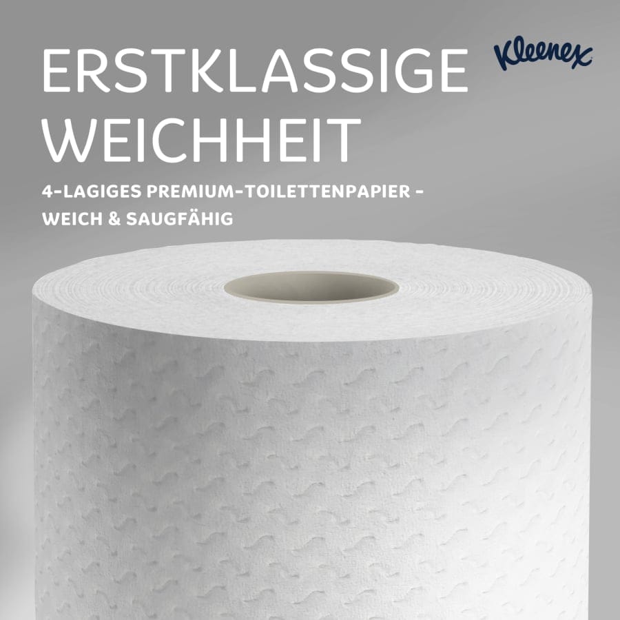 KLEENEX® Toilettenpapier Rollen, 4-lagig, weiß