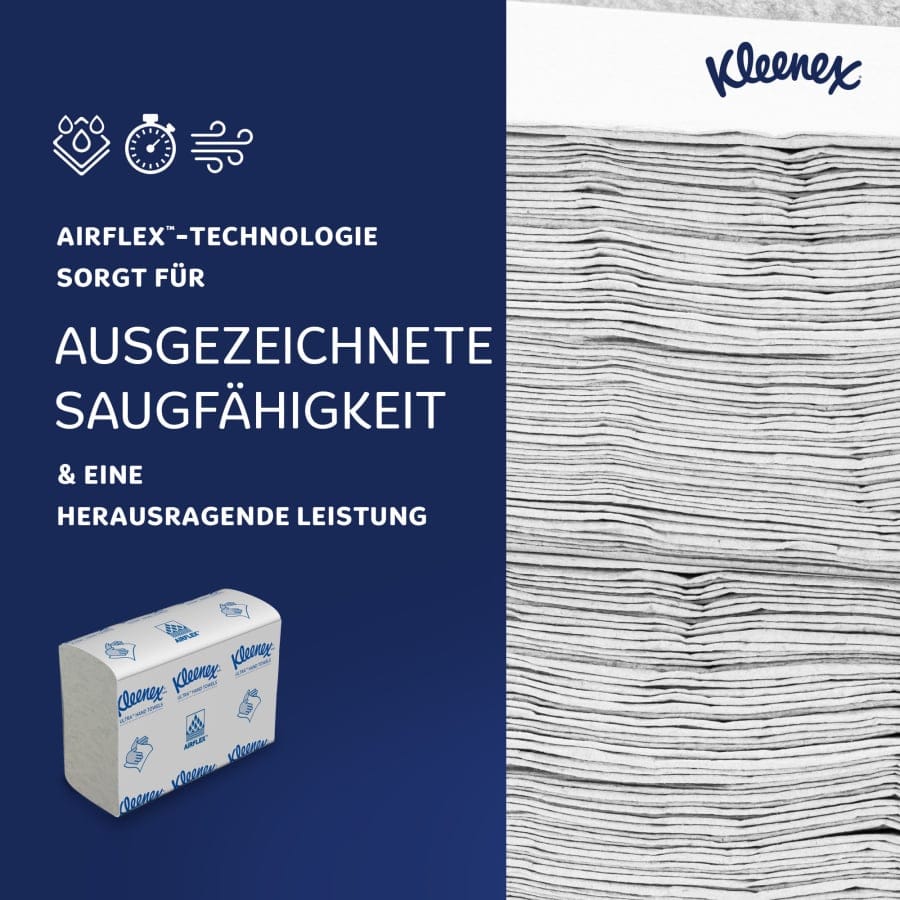 Kleenex® Ultra™ Papierhandtücher, 2-lagig, Z-Falz, 24,1 x 19,1 cm