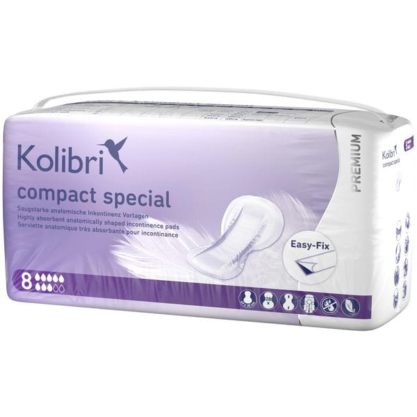 Kolibri compact PREMIUM Inkontinenzvorlage special - 74 x 36 cm - Beutel à 28 Stück