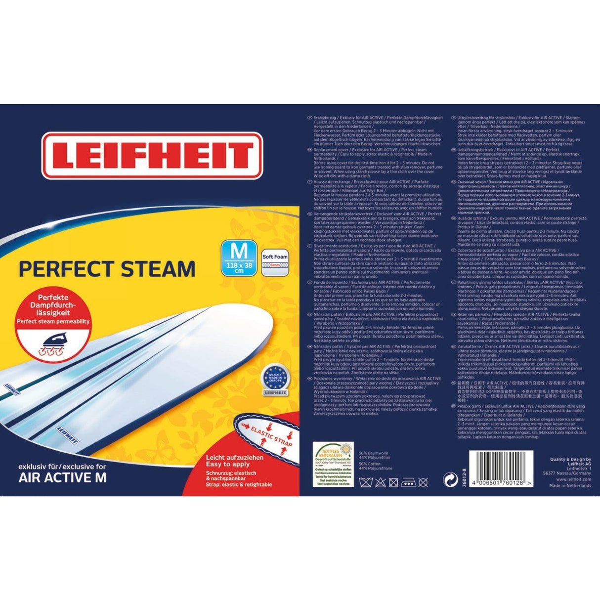 LEIFHEIT Air Active M blue stripes Bügeltischbezug
