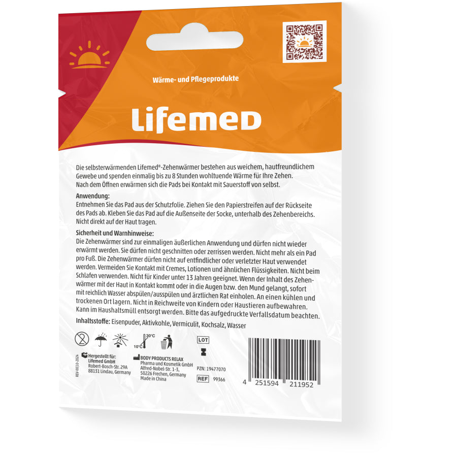 Lifemed Zehenwärmer, Verpackung