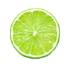 Frische Limettenscheibe auf weißem Hintergrund