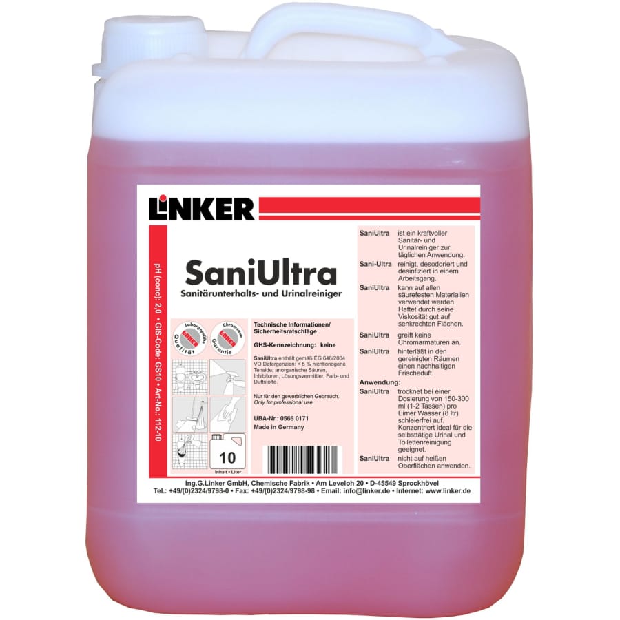 Linker Sani-Ultra Sanitärreiniger 10 Liter Kanister