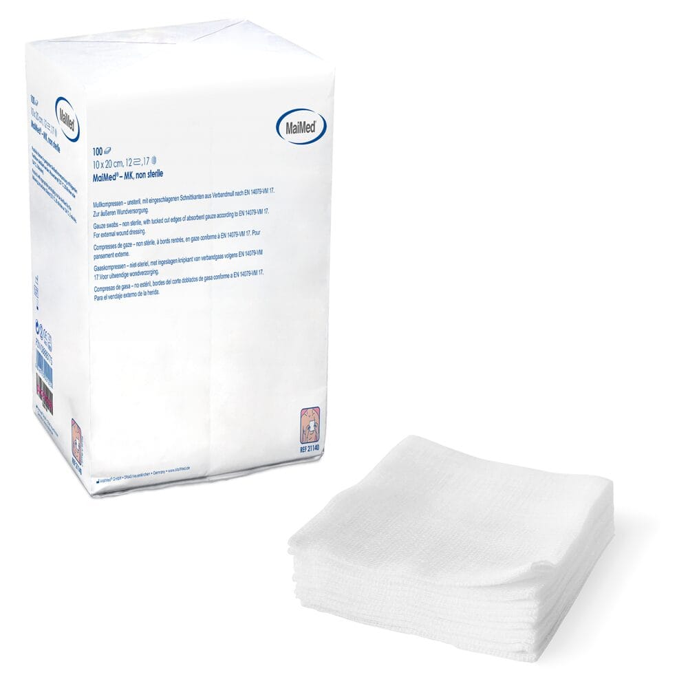 MaiMed MK Mullkompressen unsteril 12- und 16-fach 12-fach, 10 x 20 cm