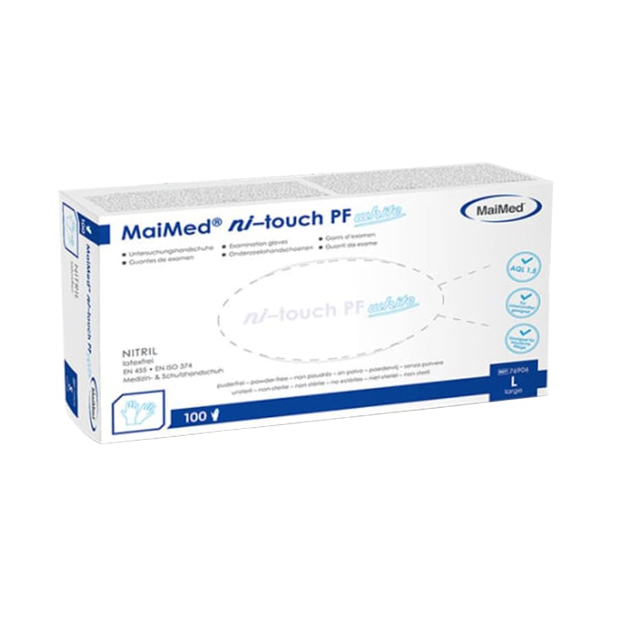 MaiMed ni-touch weiß Nitril Einmalhandschuhe puderfrei L