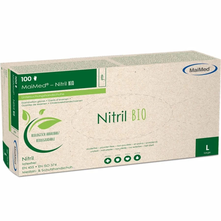 MaiMed® Nitril BIO Einweghandschuhe puderfrei Größe: L