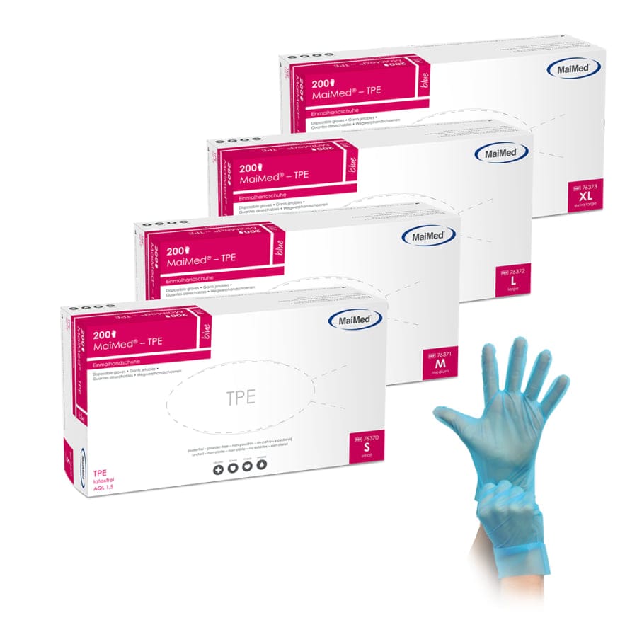 MaiMed TPE blau Einmalhandschuhe puderfrei