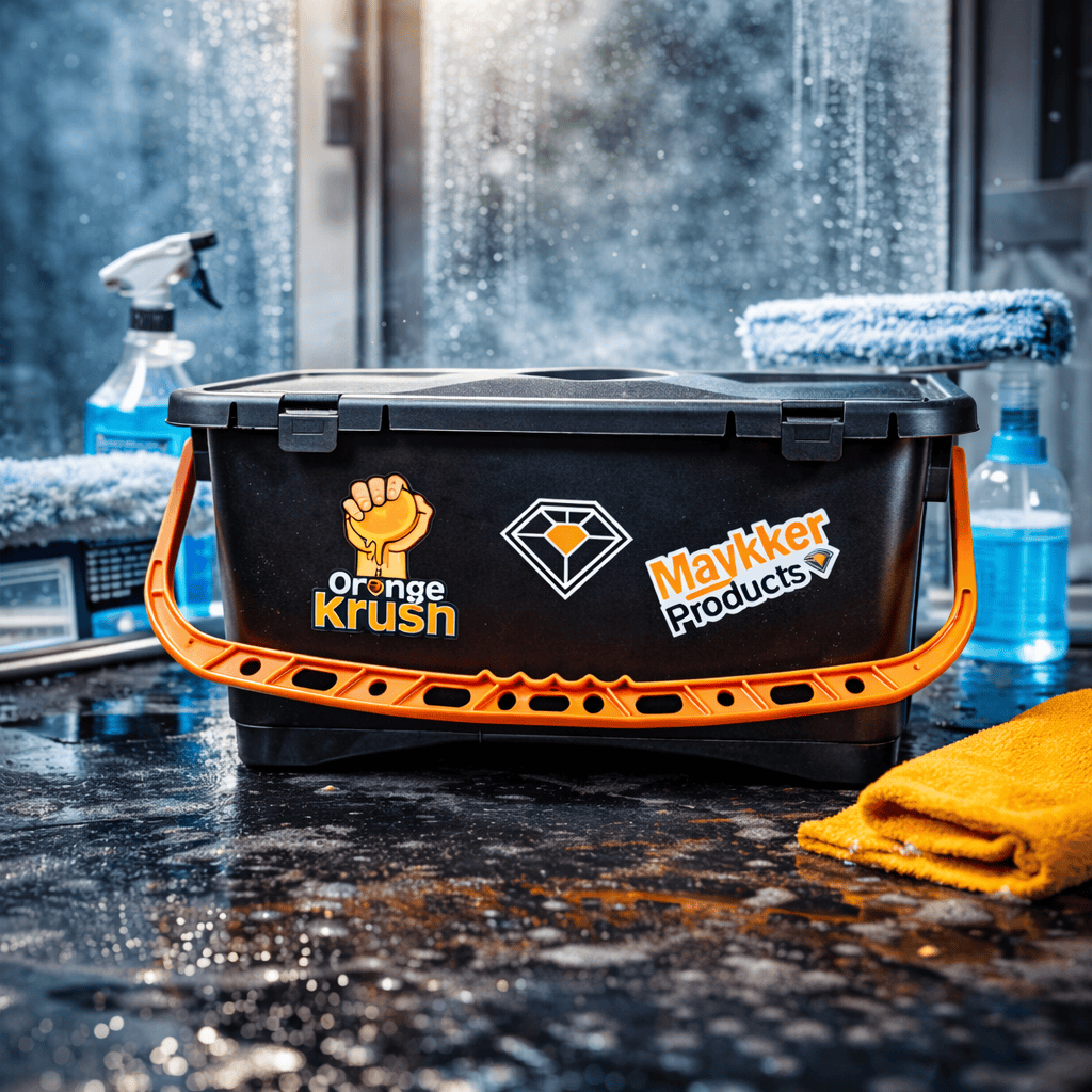 Maykker 22 Liter Eimer schwarz für die Glasreinigung