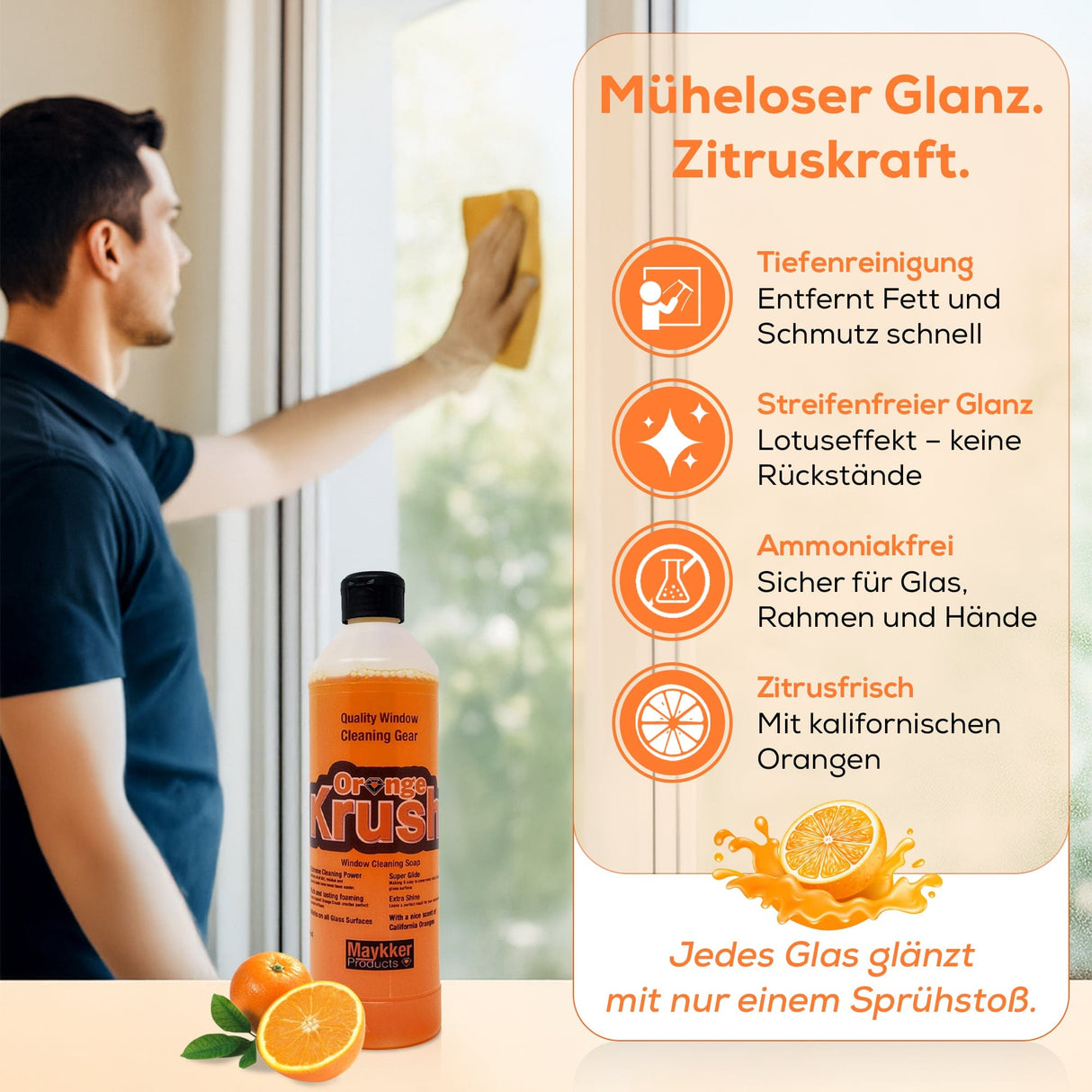 Maykker Orange Krush Glasreiniger