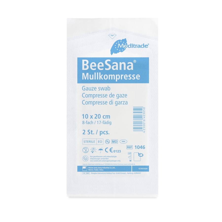 Meditrade BeeSana® Mullkompressen 10x20 cm, EN 14079, steril
