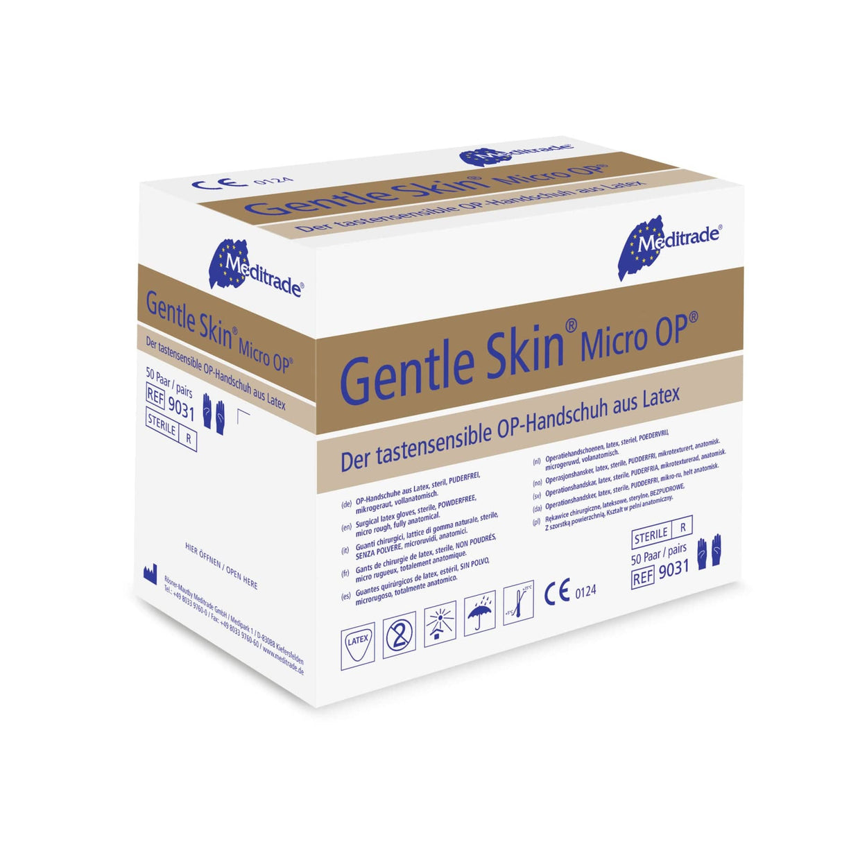 Meditrade Gentle Skin® Micro OP® Handschuhe, Latex 1 Karton, 50 Paar, 200 Paar, 6