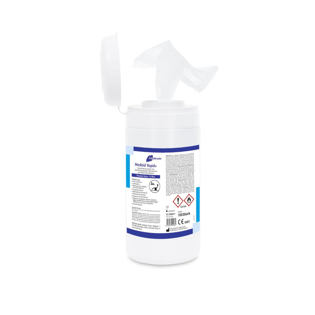 Meditrade Medizid® Rapid+ Desinfektionstücher 1 Dose, 150 Tücher