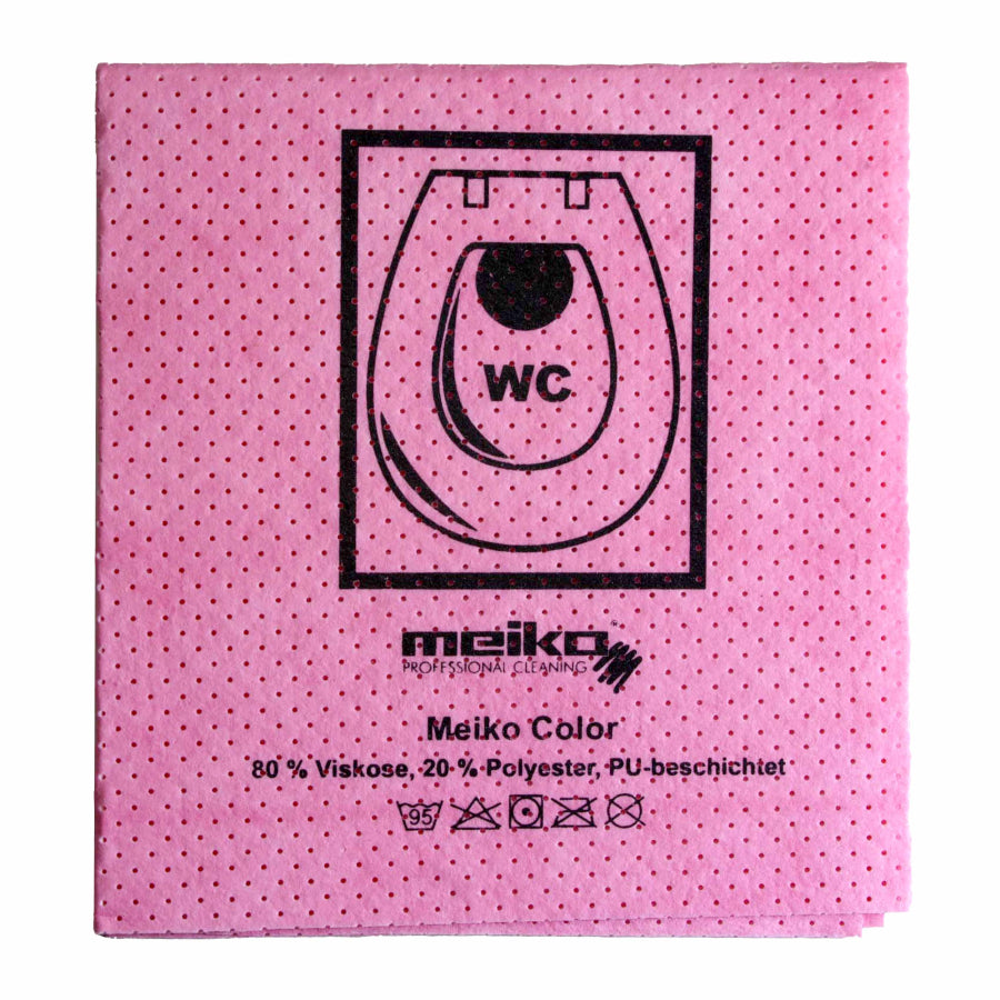 Meiko COLOR Fenstertuch rosa mit Piktogramm WC, Beutel