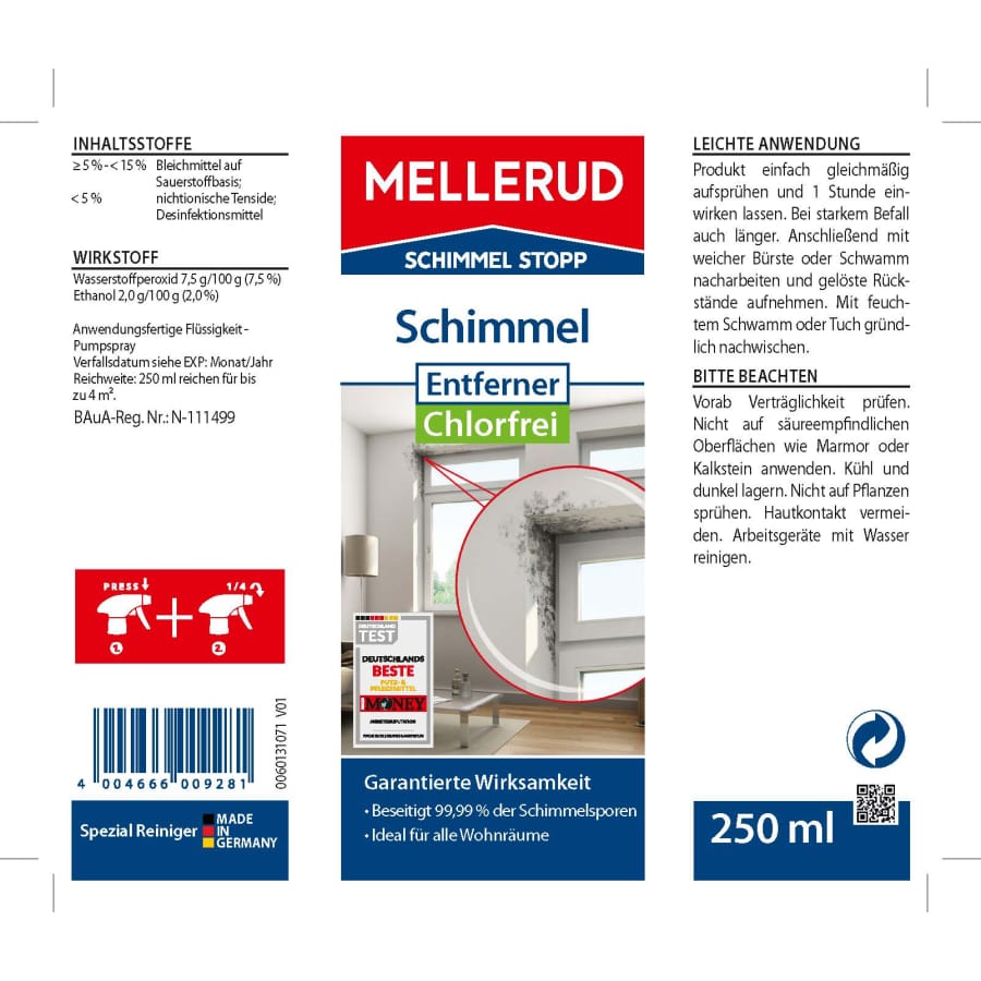 Mellerud Schimmel Entferner Chlorfrei 250 ml