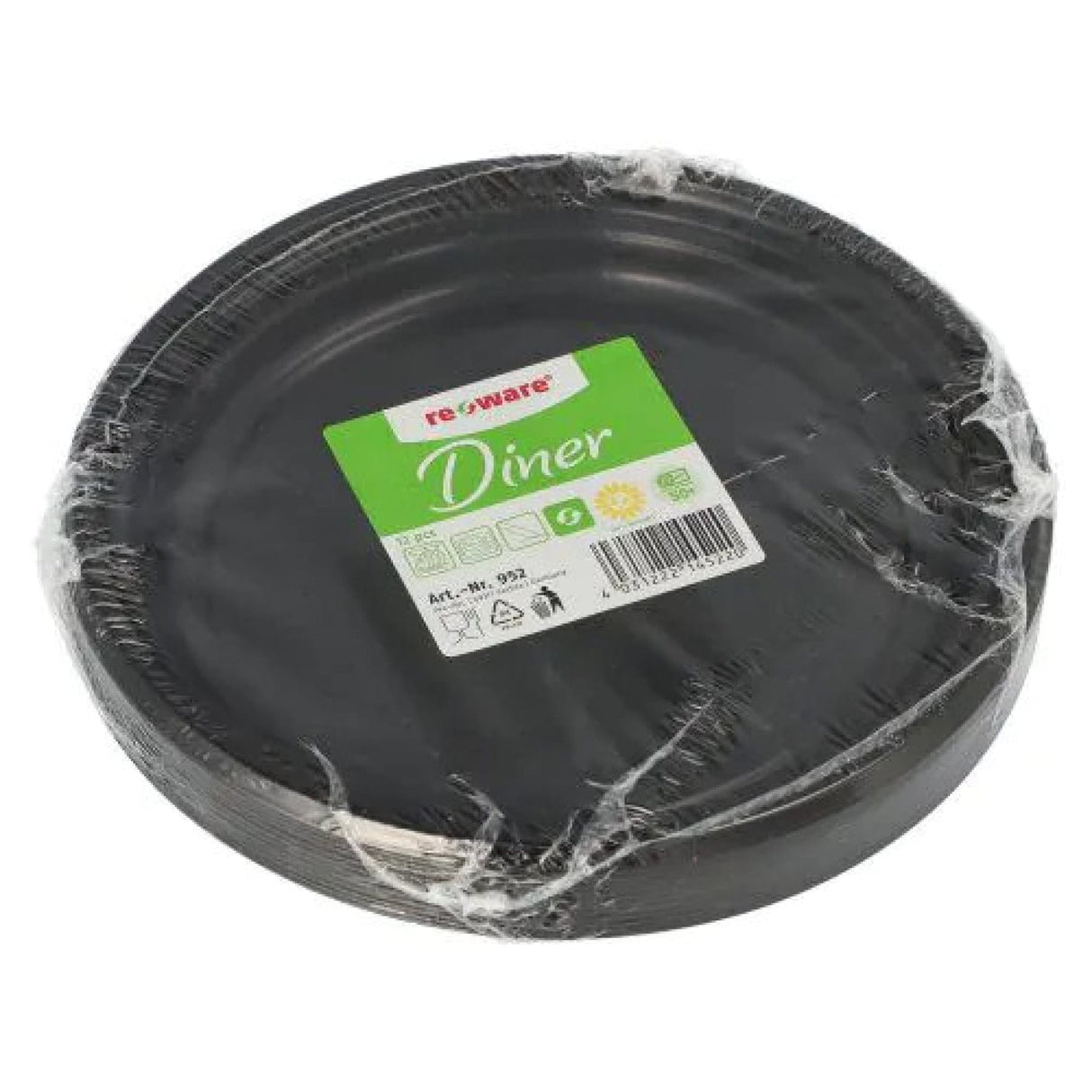 Menüteller, Kunststoff, schwarz, ungeteilt