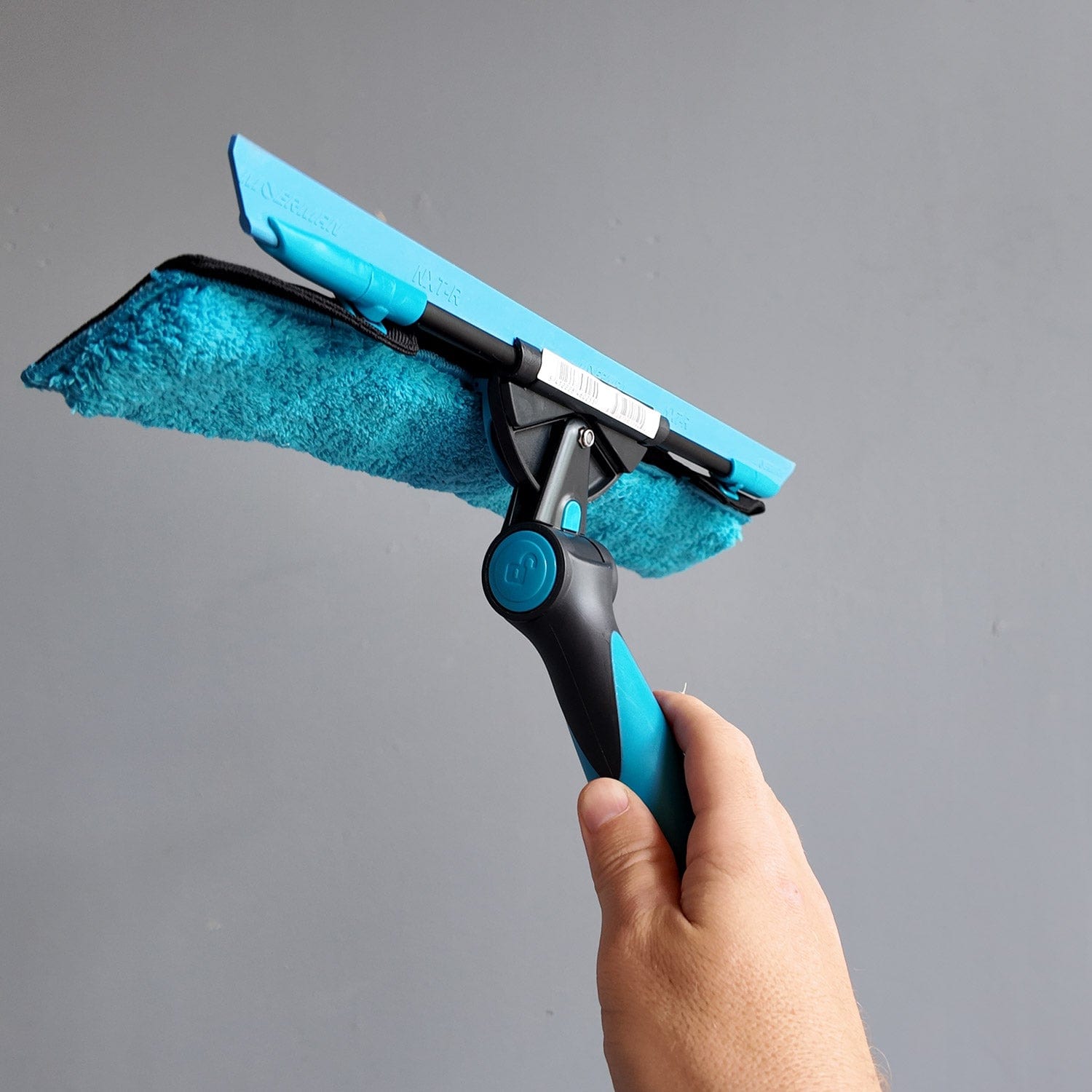 Moerman F*LIQ Starterset mit Excelerator Griff und Liquidator Schiene für effiziente Glasreinigung.