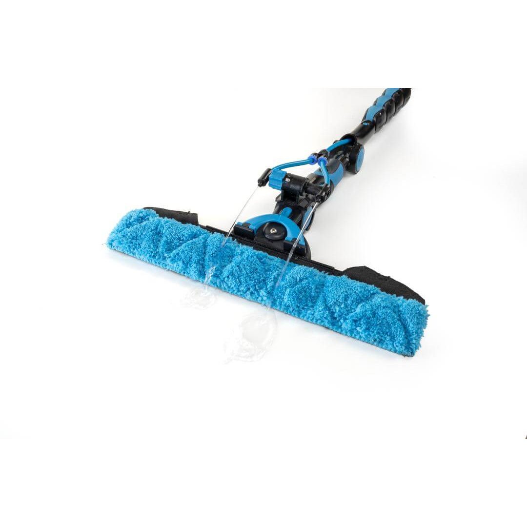 Moerman Spray-Ray Sprühsystem für Fensterreinigung mit blauer Mikrofasertuch-Aufsatz