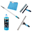 MOERMAN Wintergarten Glasreinigungsset mit Teleskopstange, Reinigungstuch, Gummiwischer und Glasreiniger.