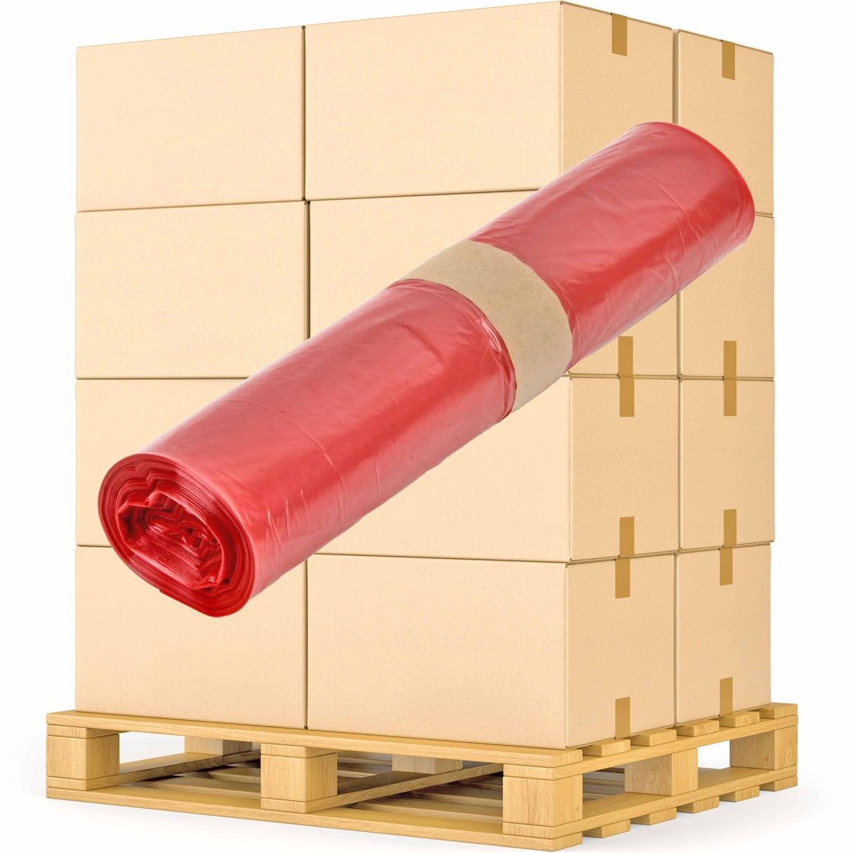 Müllsäcke 120 Liter, rot, Typ 60 72 Kartons = 720 Rollen á 18000 Saecke