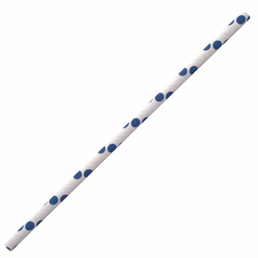 NATURESTAR® Classic Papier-Trinkhalme, gepunktet, 19,7 cm 1 Packung (100 Stück), Dunkelblau-Weiß