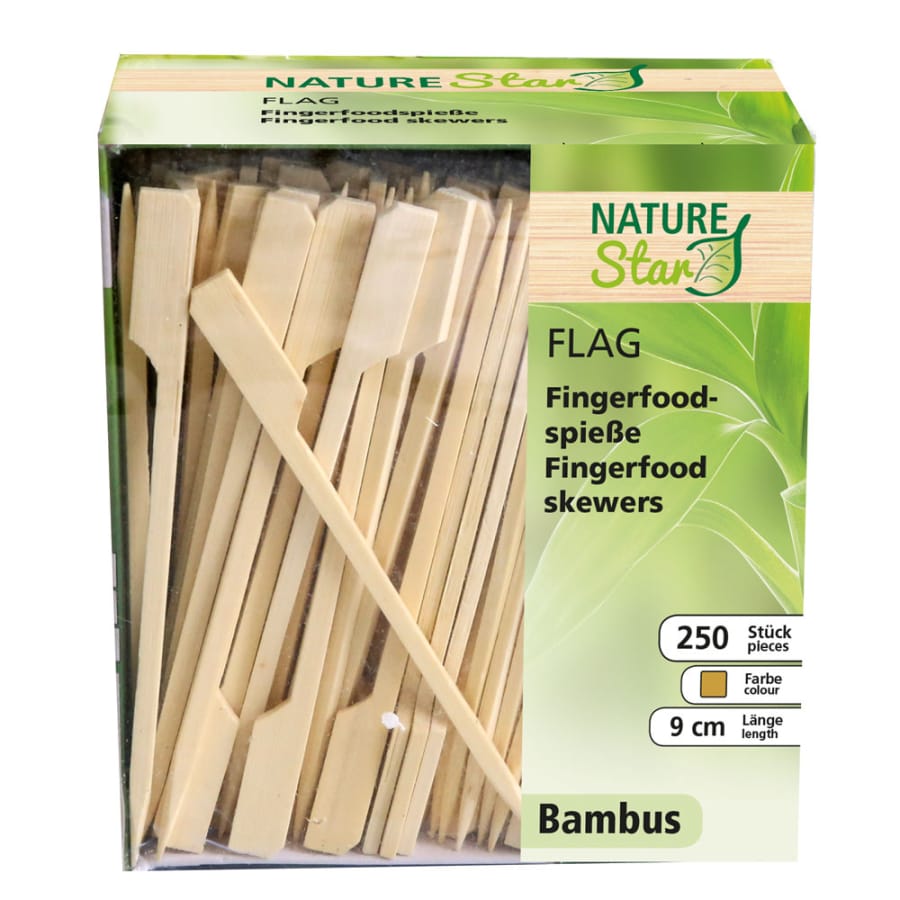 NATURESTAR® Flag Fingerfood Spieße, natur 1 Box = 250 Stück, 9 cm