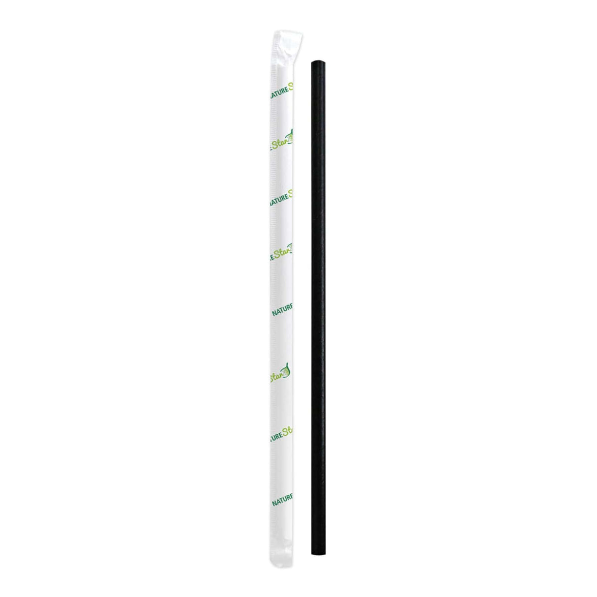 NATURESTAR Strohhalm aus Papier, Ø 6 mm 1 Packung (100 Stück), Schwarz