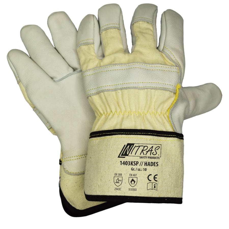 NITRAS HADES Rindvolllederhandschuhe Größe 8 – 1 Karton (60 Paar)