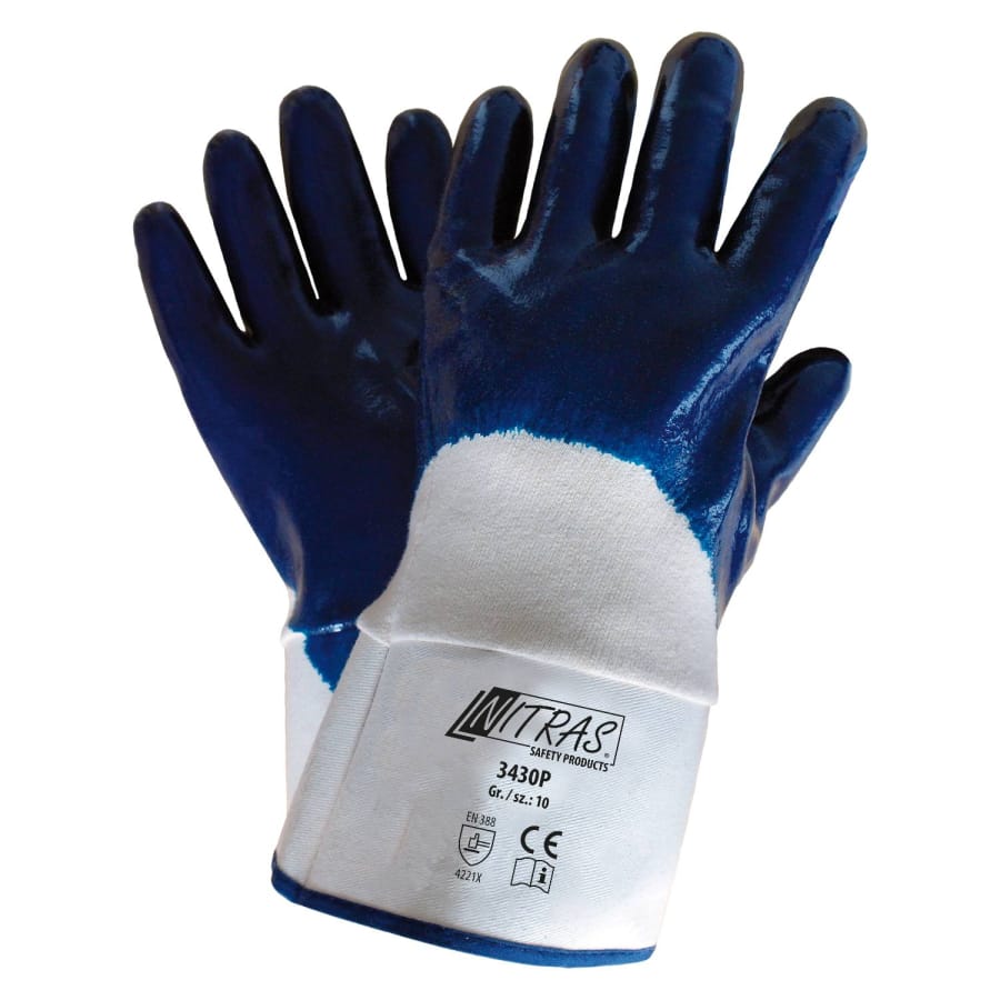 NITRAS PREMIUM-Nitrilhandschuhe Sanitized®, Handrücken offen, blau