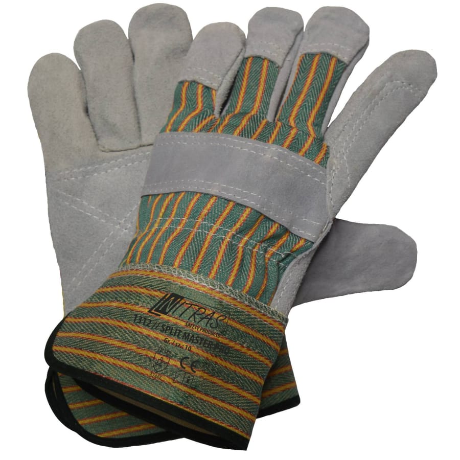 NITRAS® "Split Master Pro" Rindspaltlederhandschuhe Größe 10 – 1 Karton (72 Paar)