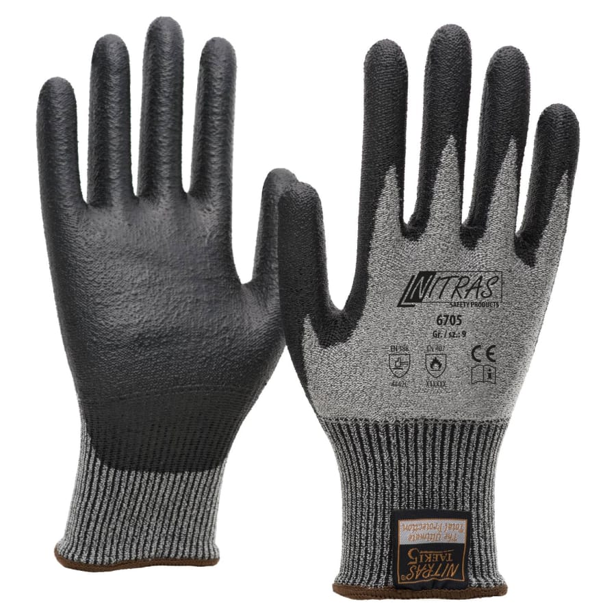 NITRAS® TAEKI Schnittschutzhandschuhe, PU-Beschichtung S (6) – 1 Packung (10 Paar)
