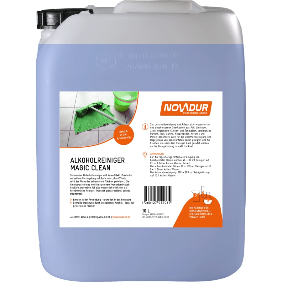 NOVADUR Alkoholreiniger Magic-Clean Wischpflege 10 l - Kanister
