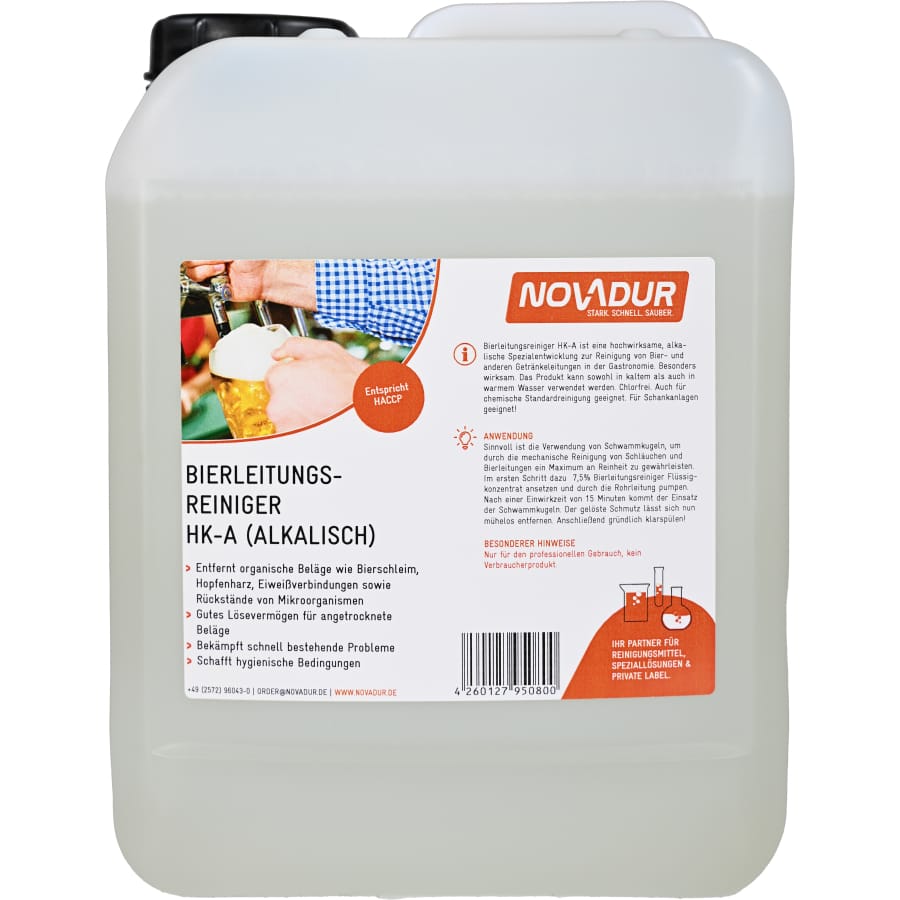 NOVADUR Bierleitungsreiniger HK-A, alkalisch 5 Liter - Kanister