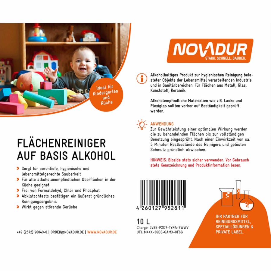 NOVADUR Flächenreiniger auf Basis Alkohol