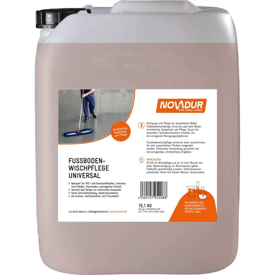 NOVADUR Fußbodenwischpflege Universal 10 l - Kanister