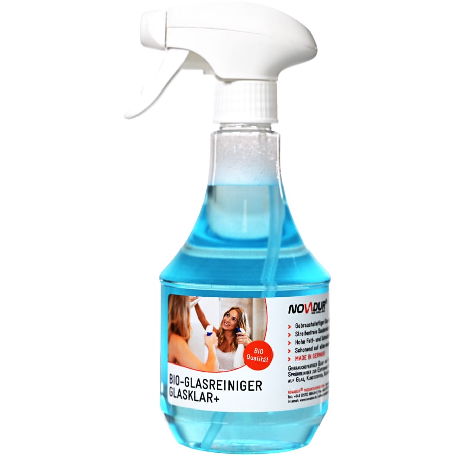 NOVADUR Glasklar+ Bio-Glasreiniger 500 ml - Sprühflasche