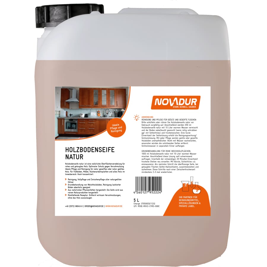 NOVADUR Holzbodenseife natur 5 l - Kanister