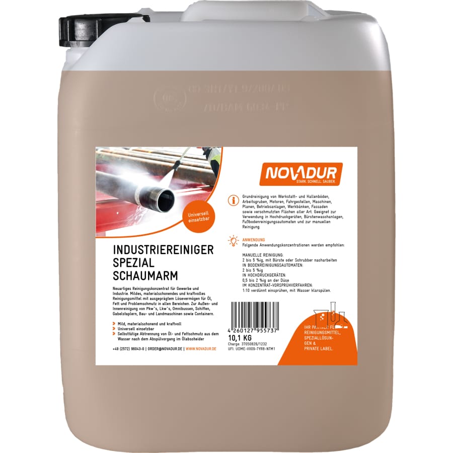 NOVADUR Industrie-Reiniger Spezial Schaumarm 10,1 kg - Kanister