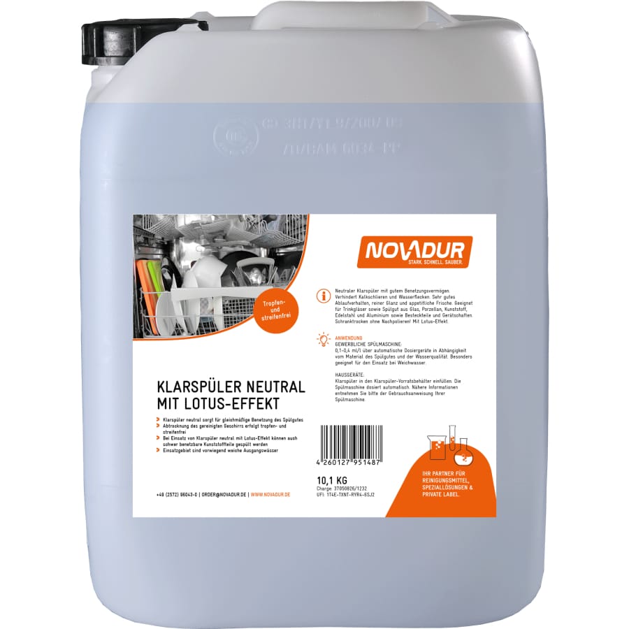 NOVADUR Klarspüler Neutral + Lotus-Effekt 10 l - Kanister