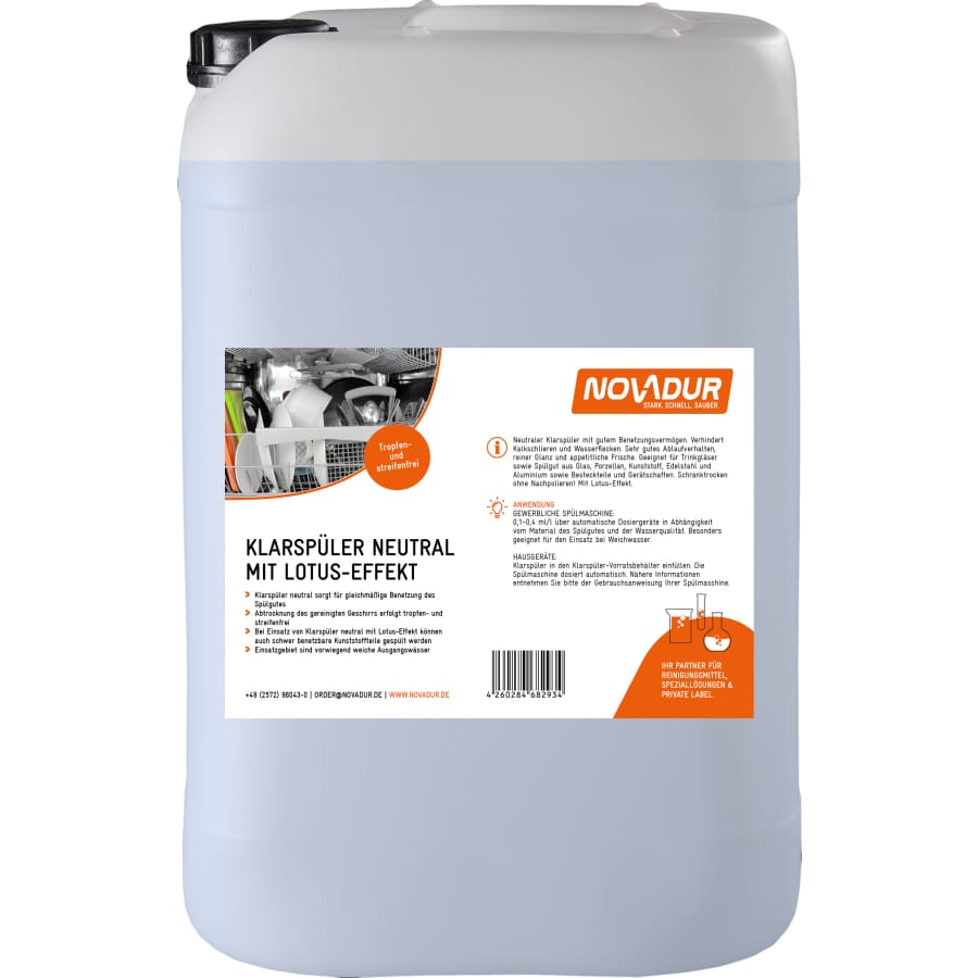NOVADUR Klarspüler Neutral + Lotus-Effekt 20 Liter - Kanister