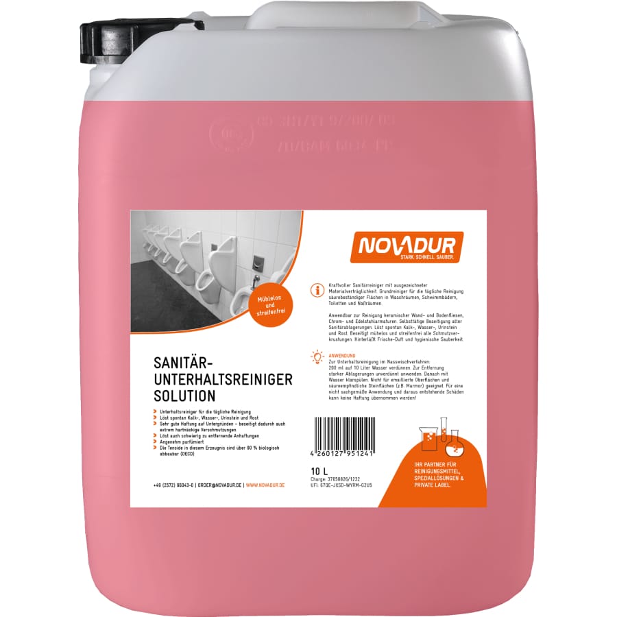 NOVADUR Sanitär-Unterhaltsreiniger Solution 10 l - Kanister