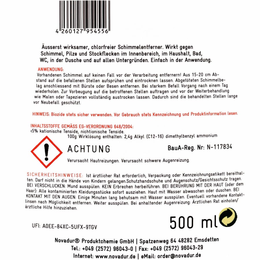NOVADUR Schimmelentferner Careful