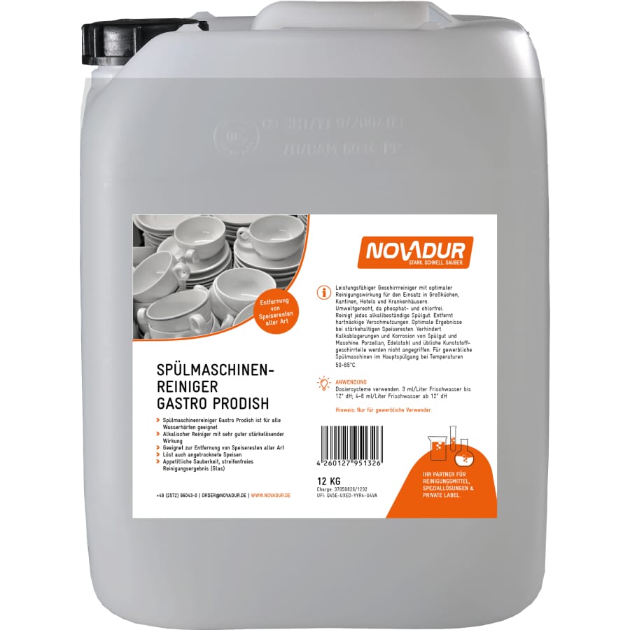 NOVADUR Spülmaschinenreiniger Gastro Prodish 12 kg - Kanister