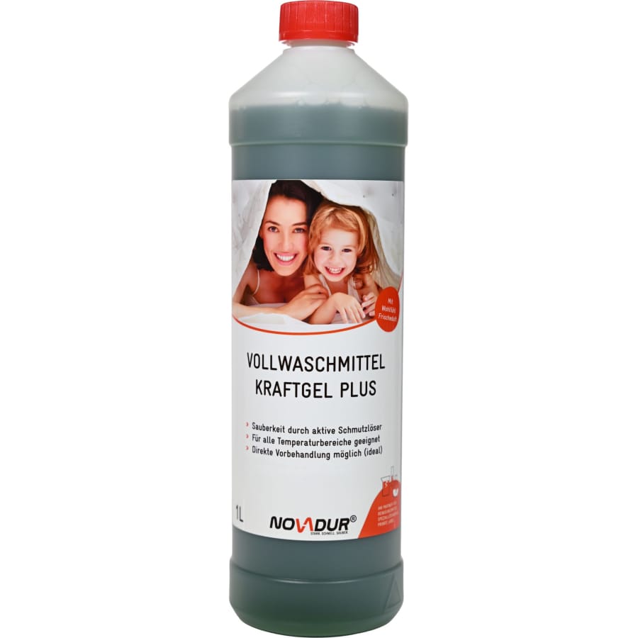 NOVADUR Vollwaschmittel KraftGel Plus 1000 ml - Doppelhalsflasche