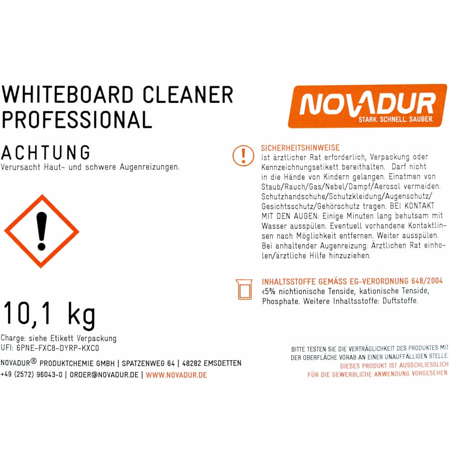 NOVADUR Whiteboard Cleaner Professional
