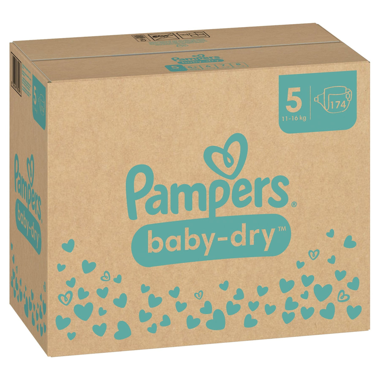 Pampers Baby Dry 5 Junior Windeln, 11-16 kg 1 Monatsbox = 174 Windeln
