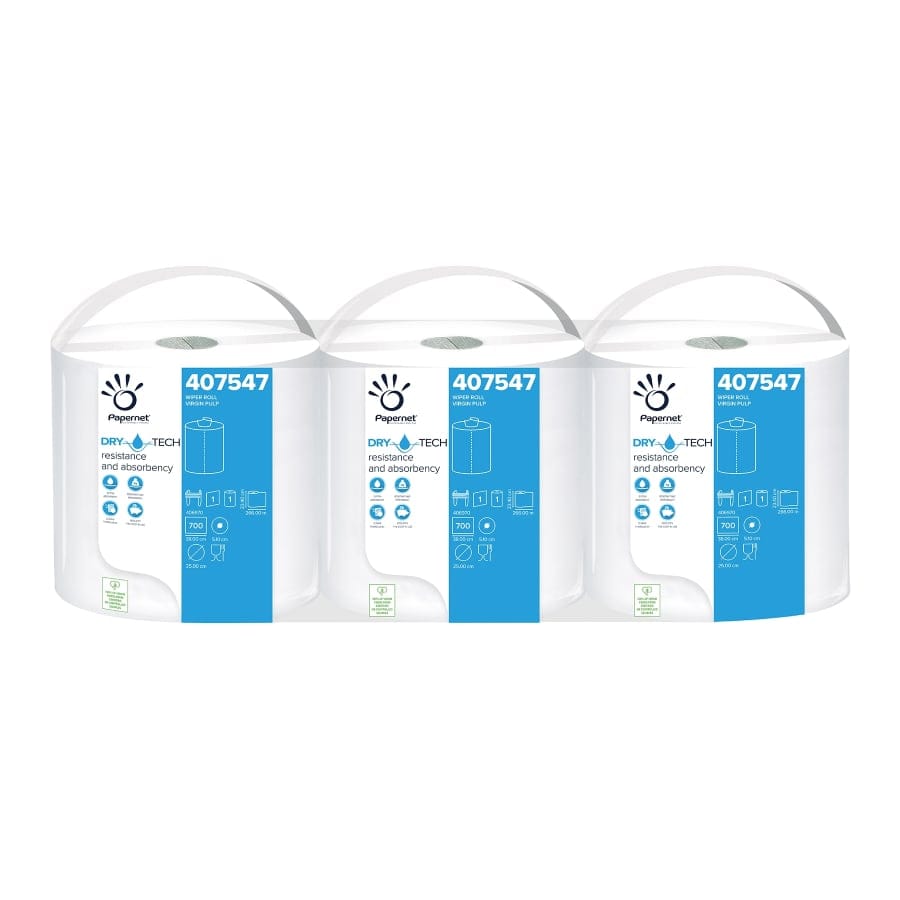 Papernet Dry Tech Industrieputztuchrolle 1-lagig, 266 m 1 Rolle à 700 Blatt